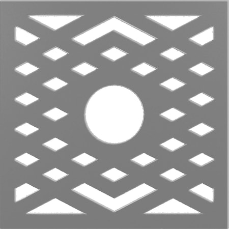 Ekena Millwork Chevron Architectural Grade PVC Pierced Ceiling Medallion, Nickel, 24"OD x 6 1/4"ID x 3/4"P CMPP24CHSNI